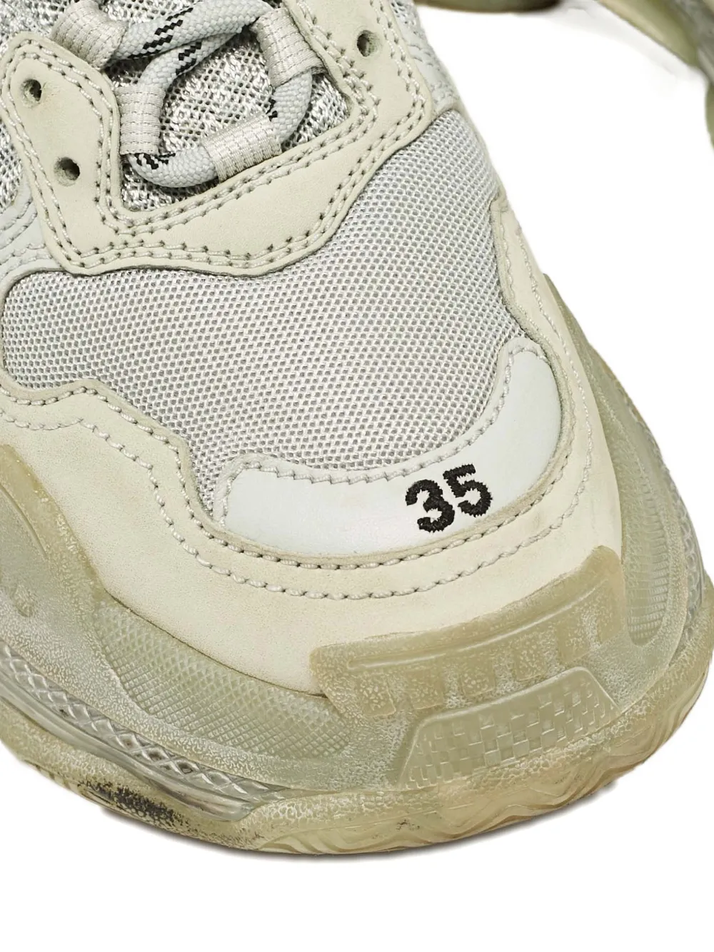 Pre-owned Balenciaga Chunky Sole Lace-up Sneakers In Neutral
