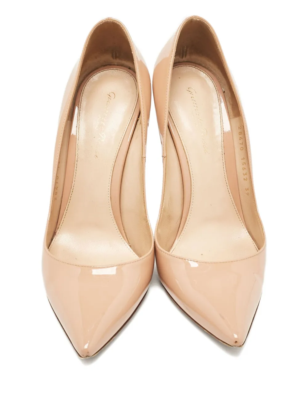 GIANVITO ROSSI Pre-owned 110mm Patent-finish Pumps In Neutral