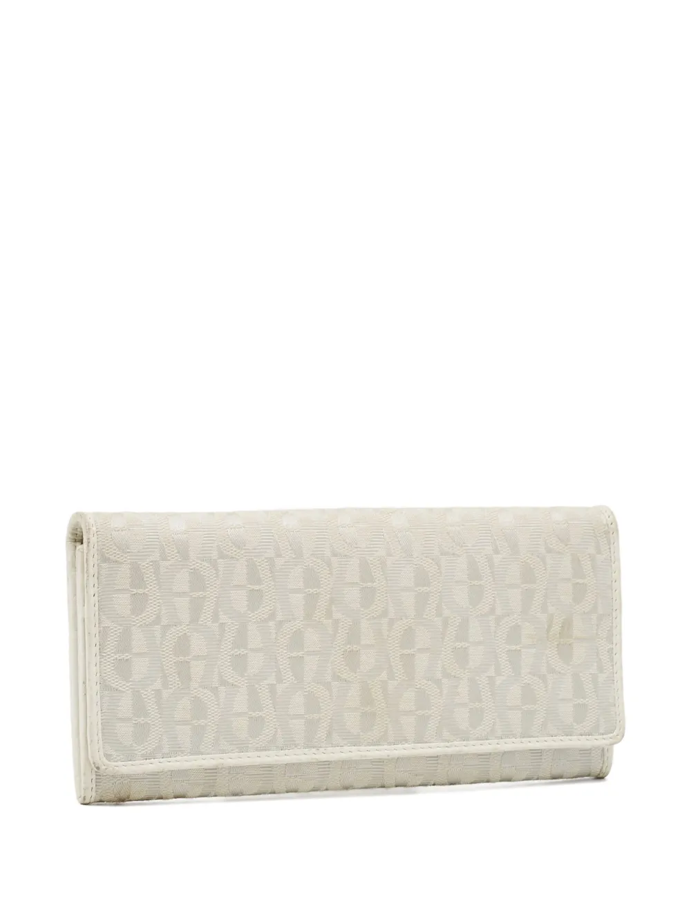 Pre-owned Aigner Vintage Monogram-pattern Wallet In White