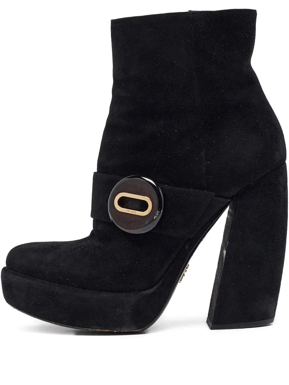 Prada Pre-Owned 110mm logo-appliqué boots | Black | Image 1
