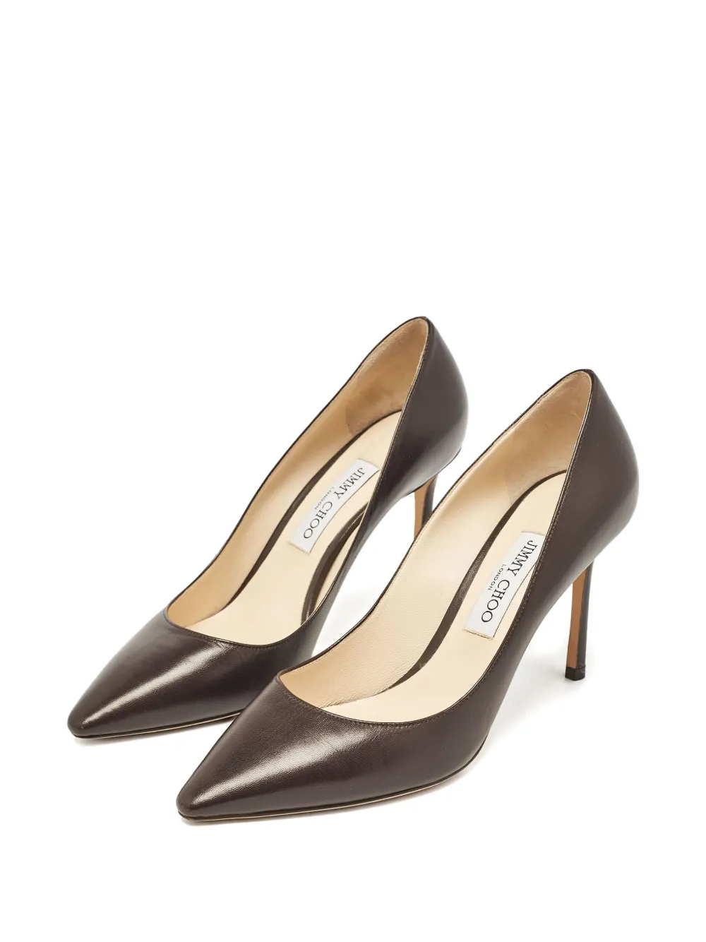 Jimmy Choo Pre-Owned 90 mm pumps met puntige neus en hak - Bruin