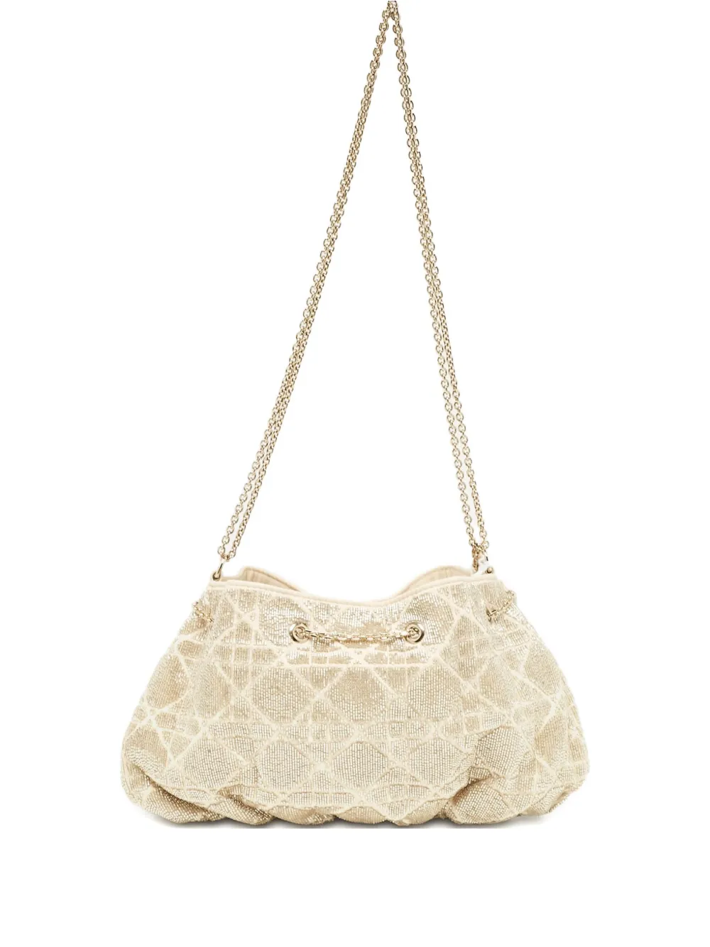 Christian Dior Pre-Owned Cannage Beaded shoulder bag - ニュートラル Christian Dior Pre-Owned Cannage Beaded shoulder bag - ニュートラル