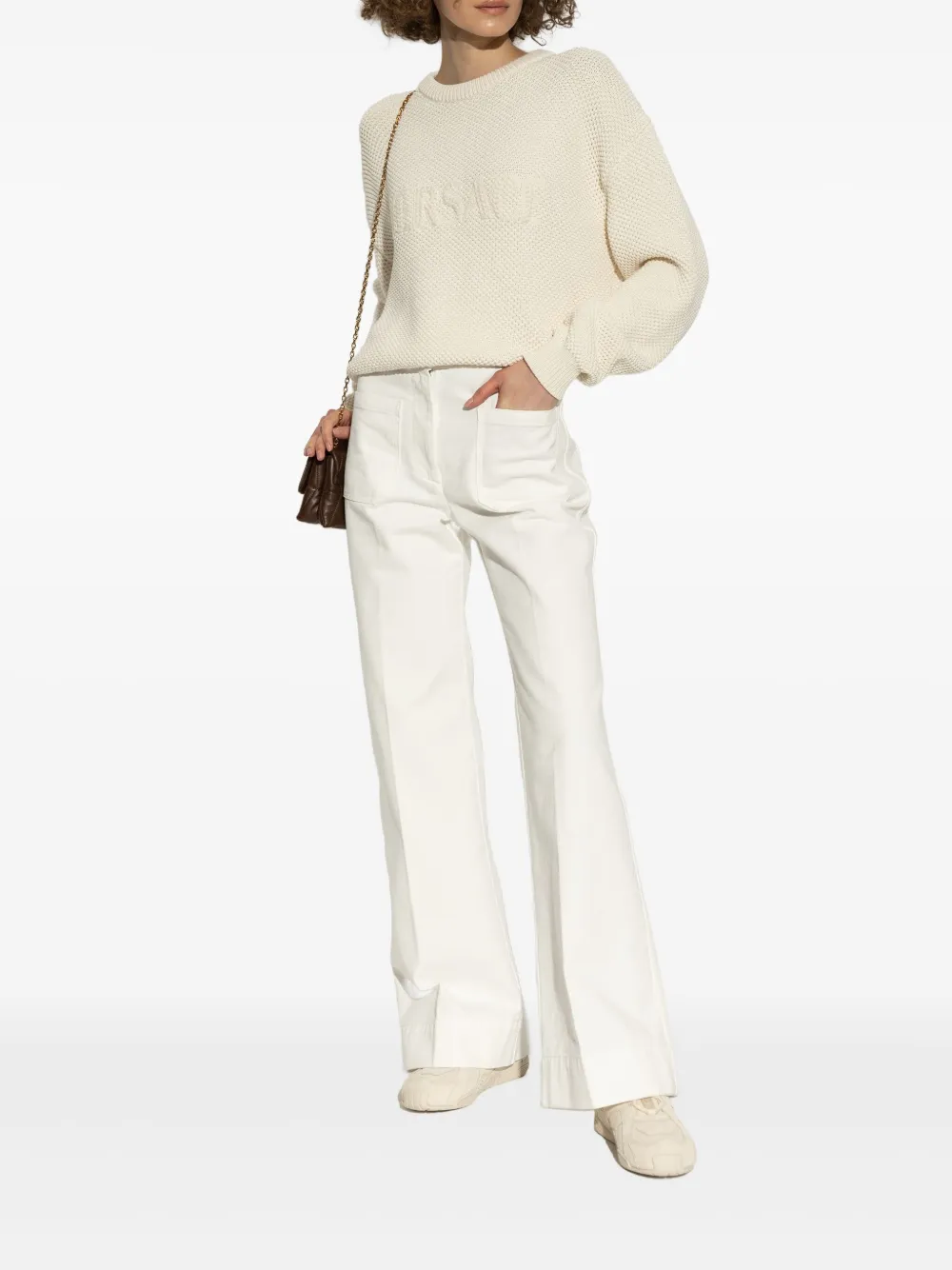 Versace suede sneakers Neutrals