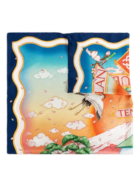 Casablanca floral-print silk scarf