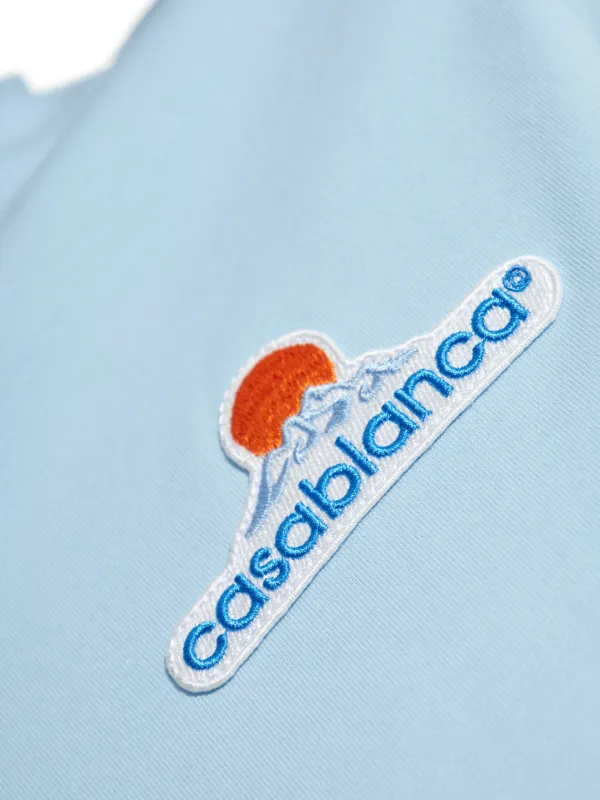 Casablanca Montagne contrasting-trim Cropped T-shirt | Blue