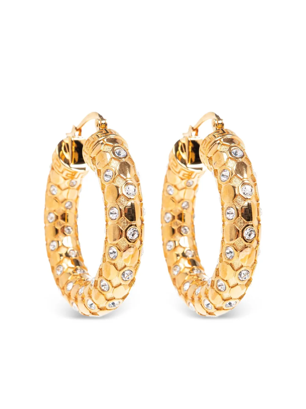 Versace Greca-engraved hoops | Gold | Image 1
