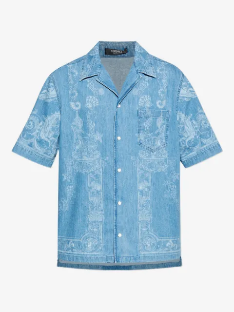 Versace camisa de mezclilla manga corta