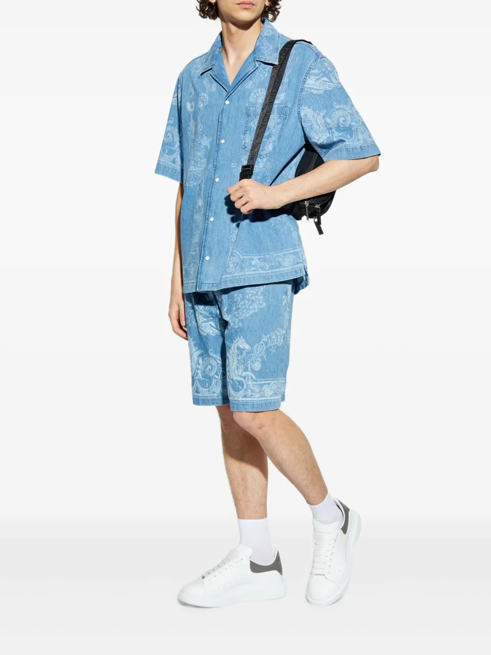 Versace denim printed shirt - Blauw