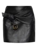 Versace leather draped skirt - Black
