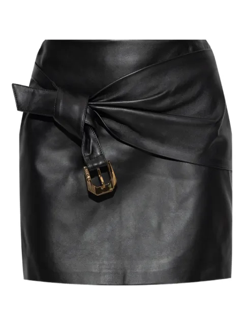 Versace leather draped skirt