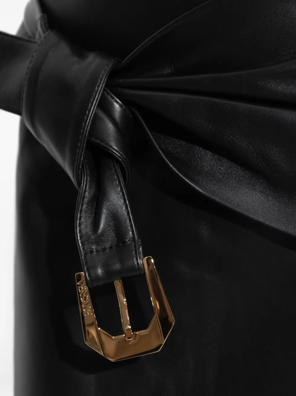 Versace Short Leather Skirt With Belt And Buckle