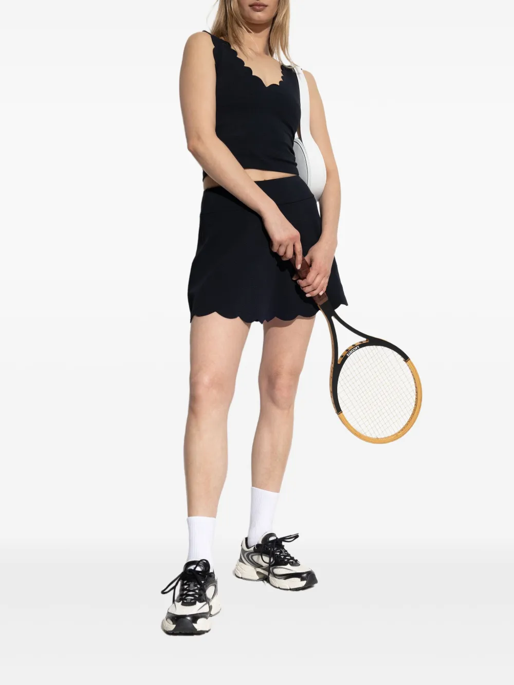 Marysia Morton scalloped-hem miniskirt - Zwart