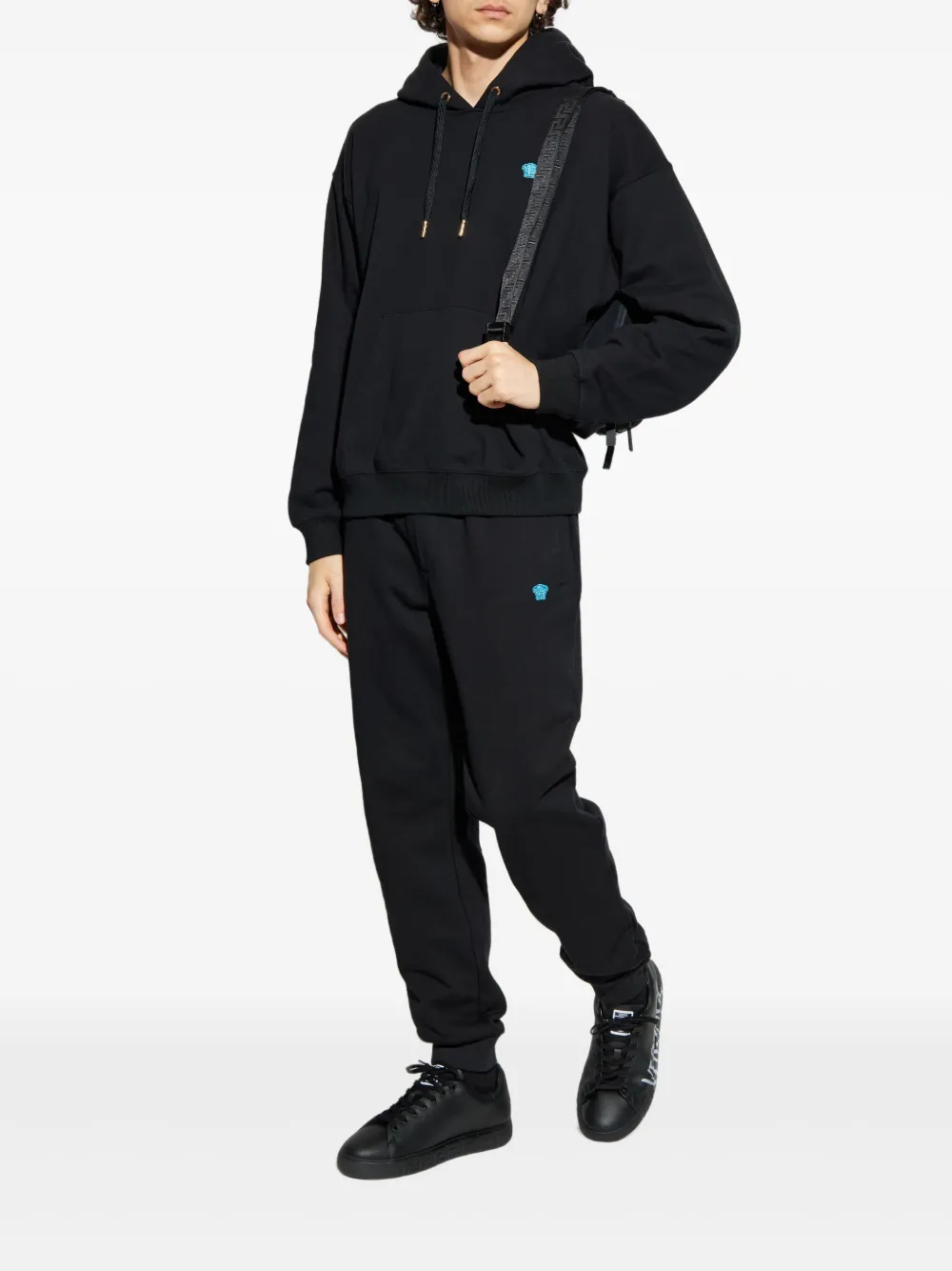 Versace cotton embroidered-logo sweatpants - Zwart