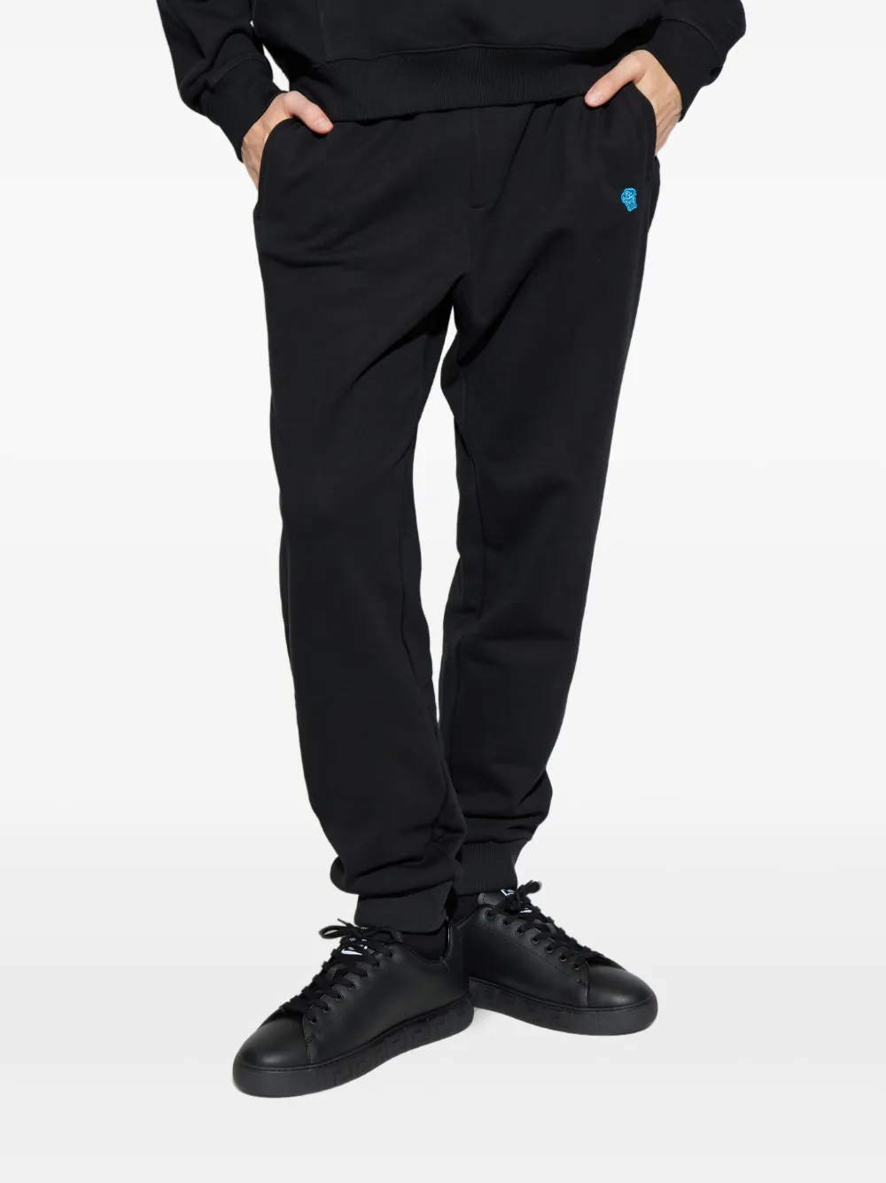 Versace Joggingbroek met geborduurd logo Zwart