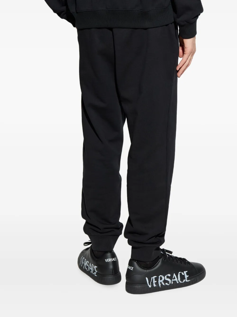 Versace Joggingbroek met geborduurd logo Zwart