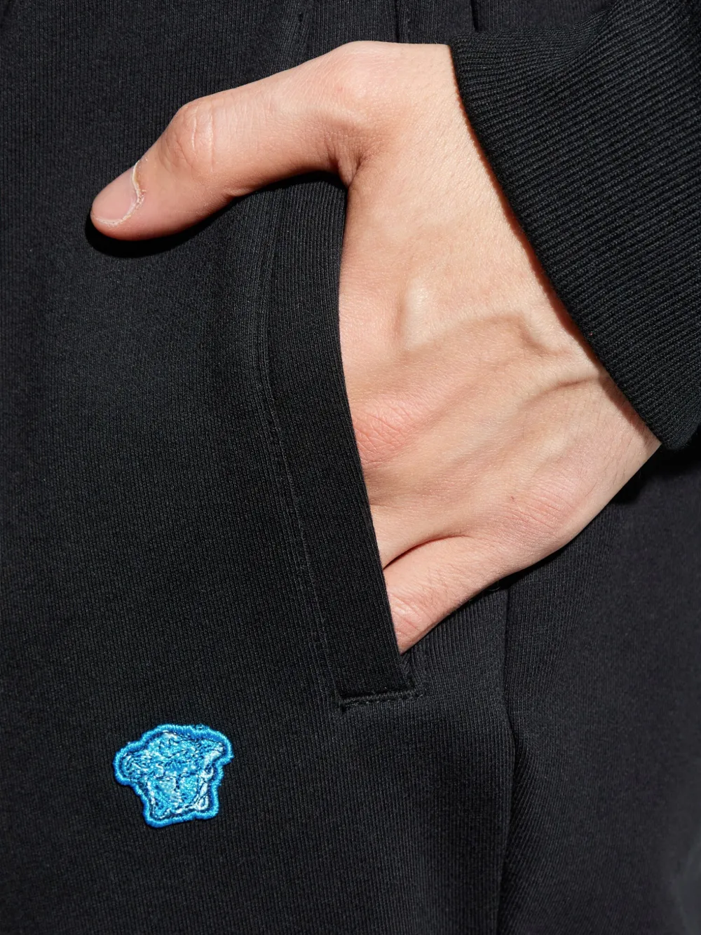 Versace Joggingbroek met geborduurd logo Zwart