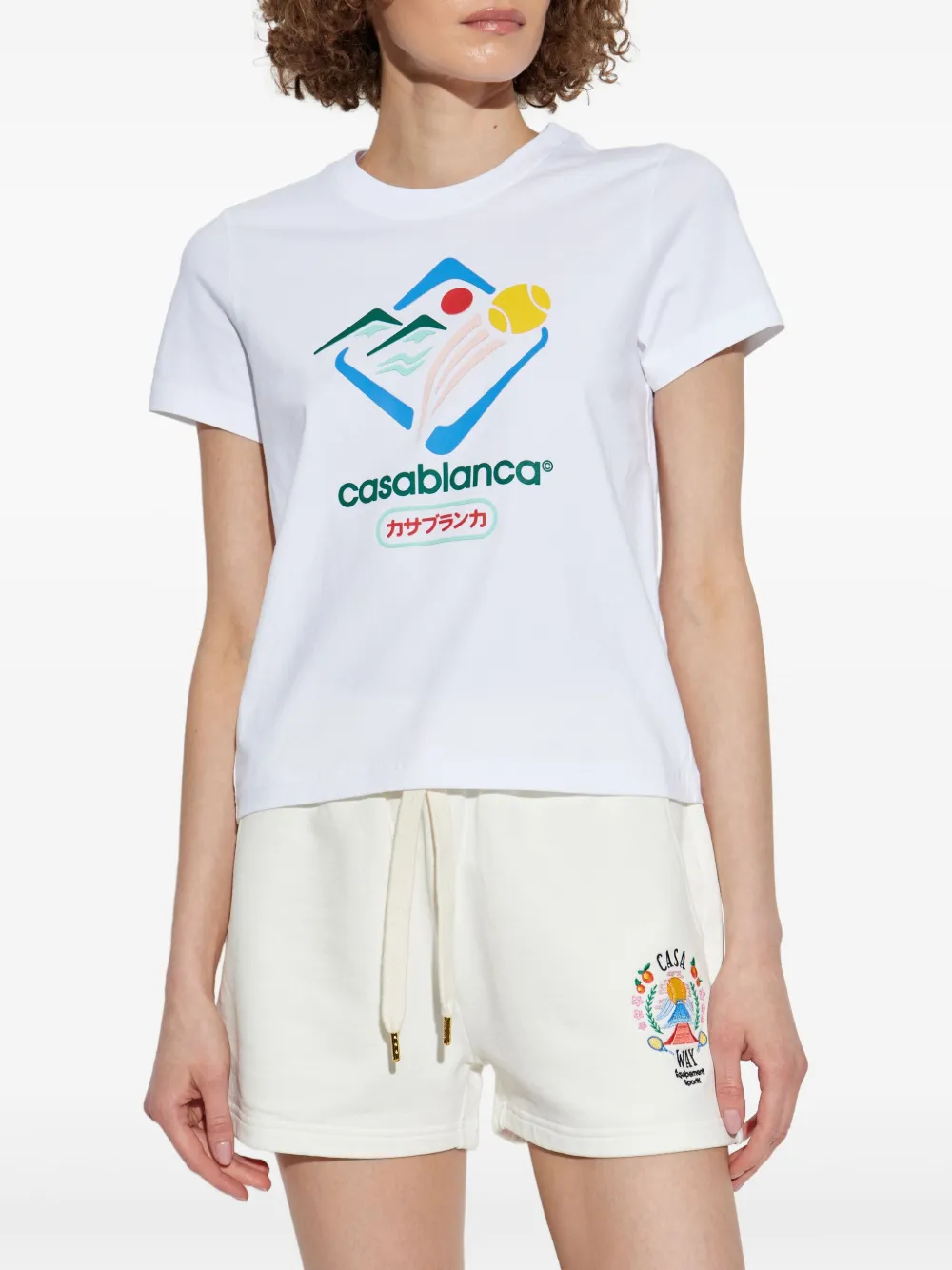 Casablanca T-shirt met grafische print Wit
