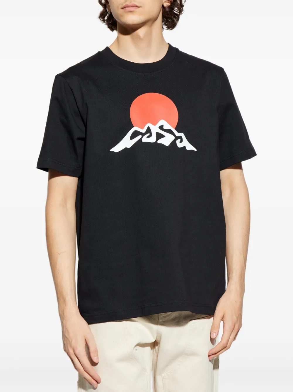 Casablanca graphic-print t-shirt Zwart
