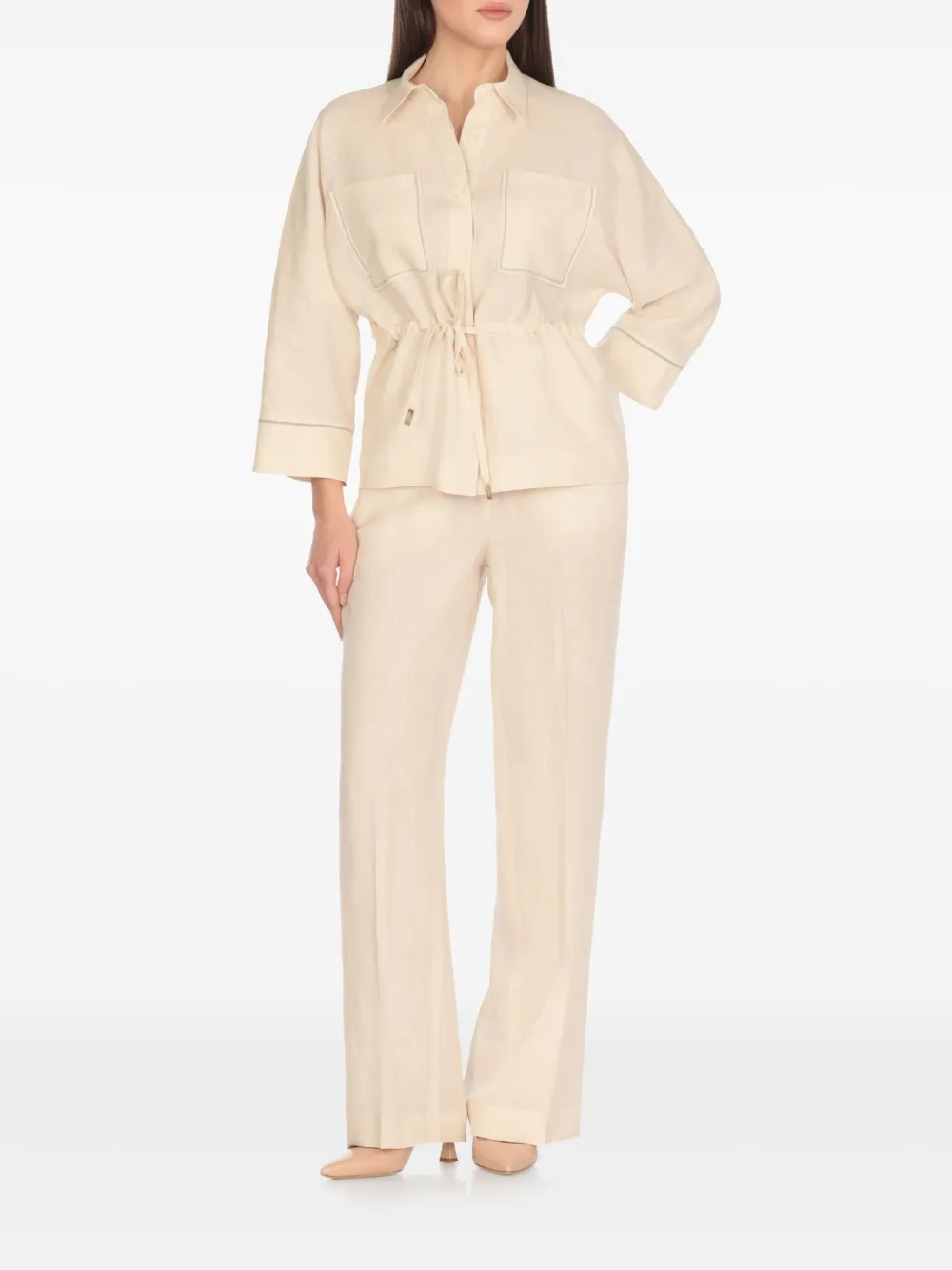 Peserico Linnen top - Beige