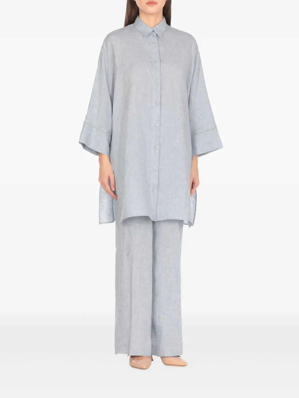 Peserico Linnen blouse - Blauw