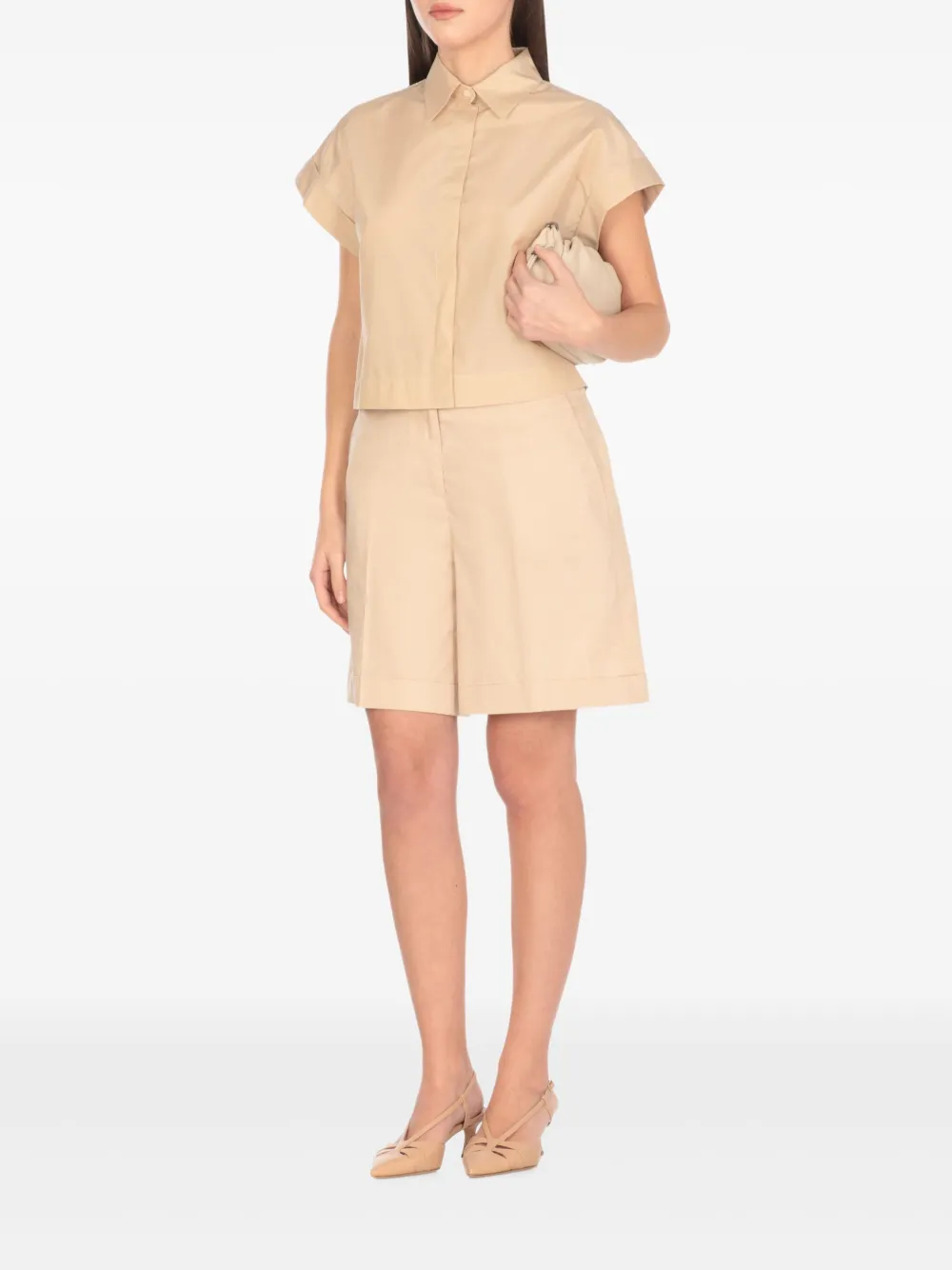 Peserico Cropped blouse - Beige