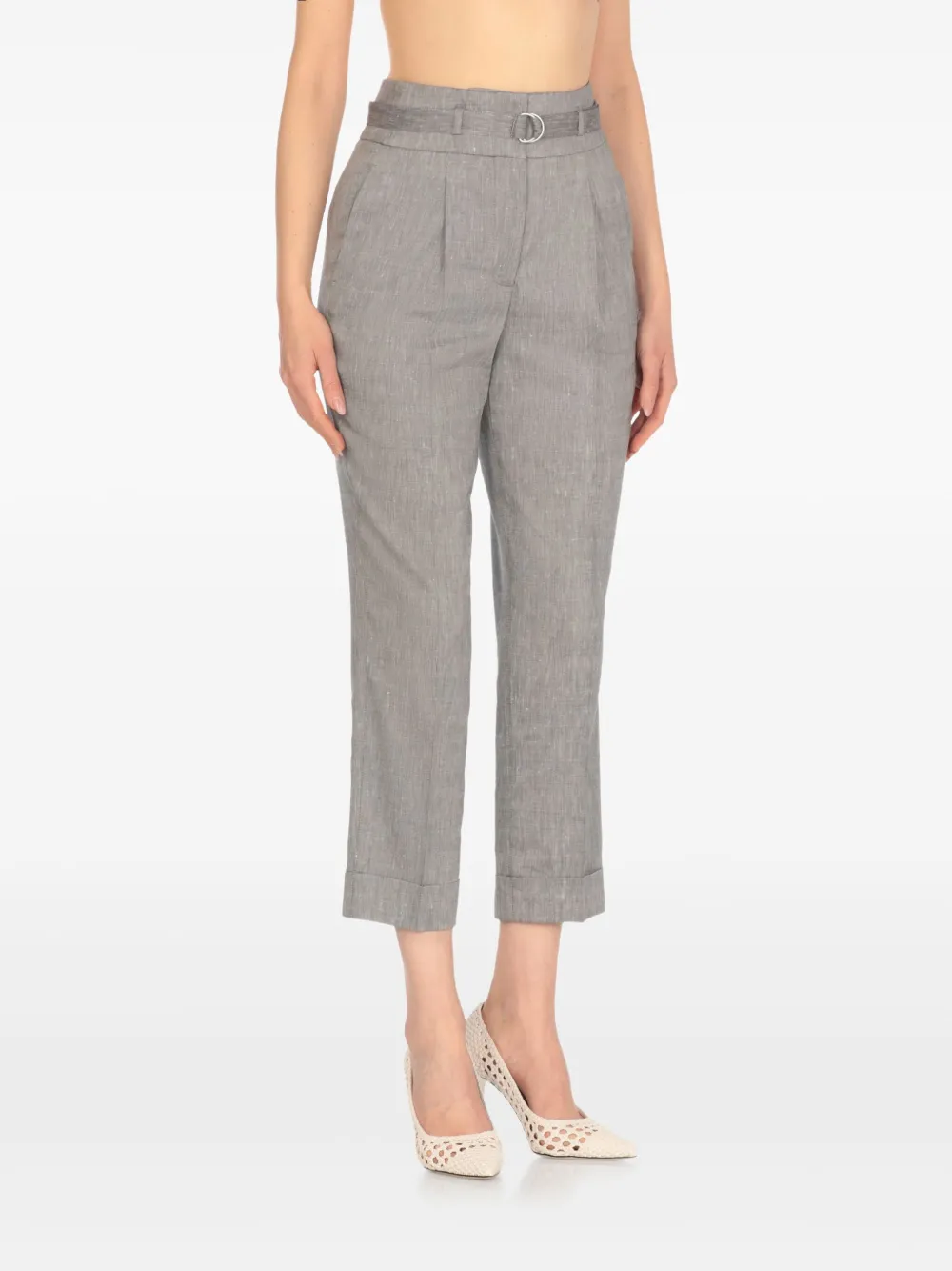 Peserico Broek met geplooid detail - Grijs