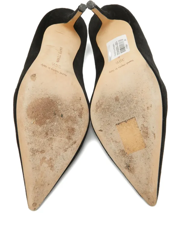 Manolo Blahnik ブラック ポインテッドトゥヒール Manolo Blahnik ポインテッドトゥ パンプス | ブラック | FARFETCH JP