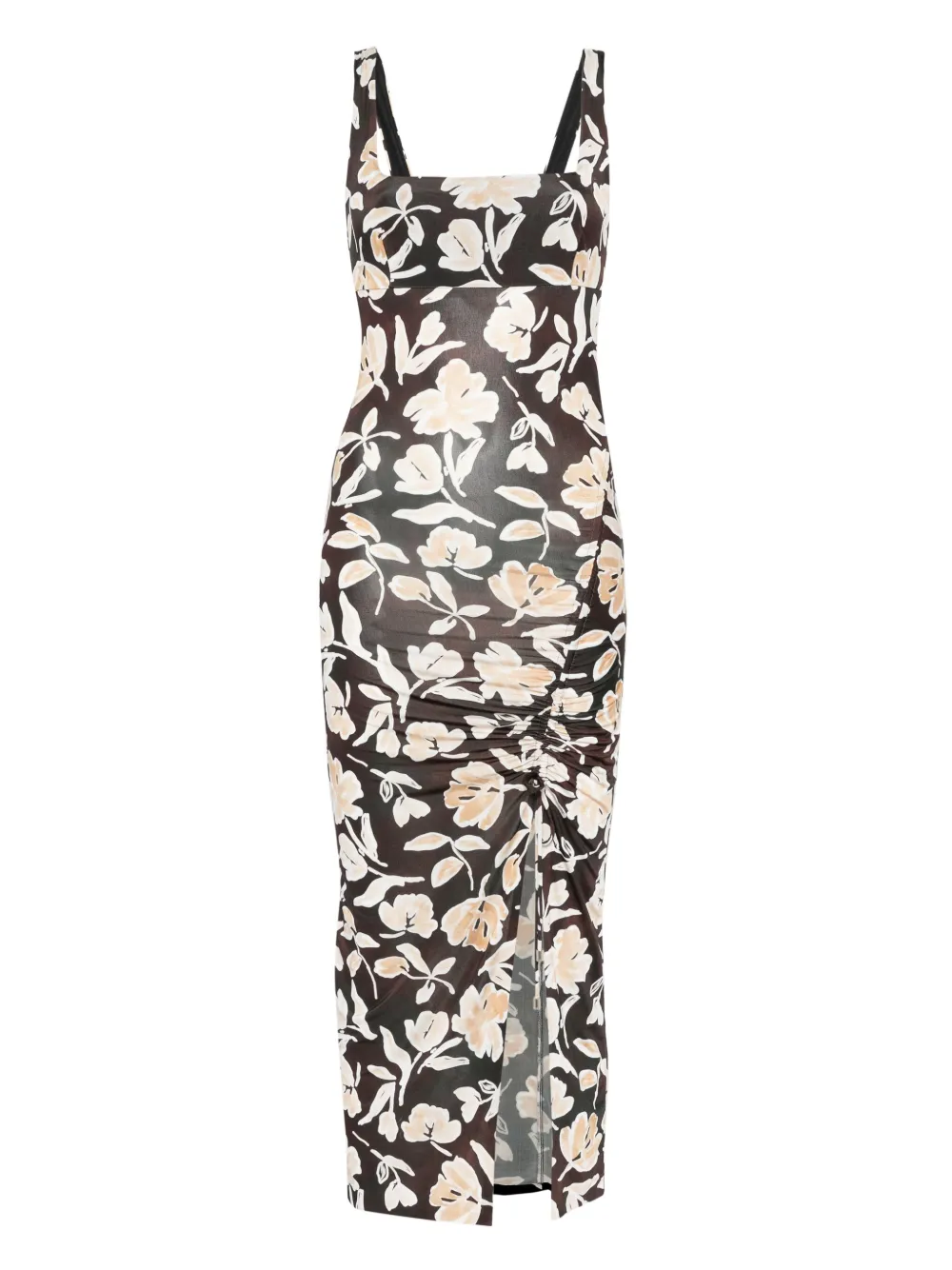 Patrizia Pepe Jurk met bloemenprint Bruin