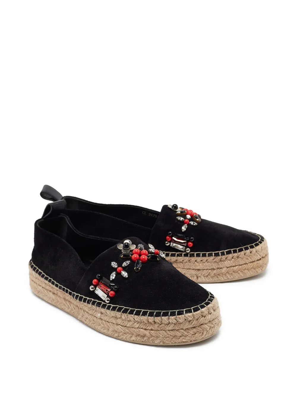 Louis Vuitton Pre-Owned Espadrilles verfraaid met kralen - Zwart