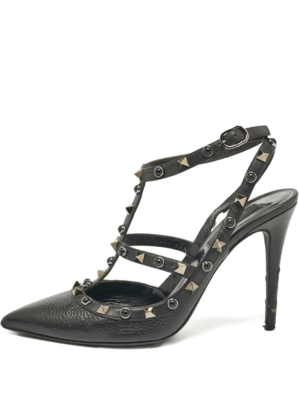 110mm Rockstud leather pumps