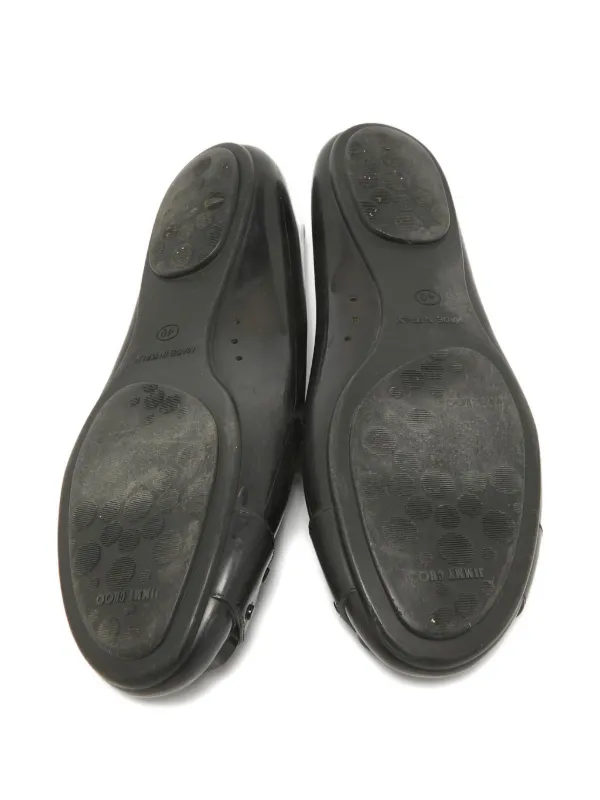 Jimmy Choo Pre-Owned 2024 バックル フラットシューズ | ブラック