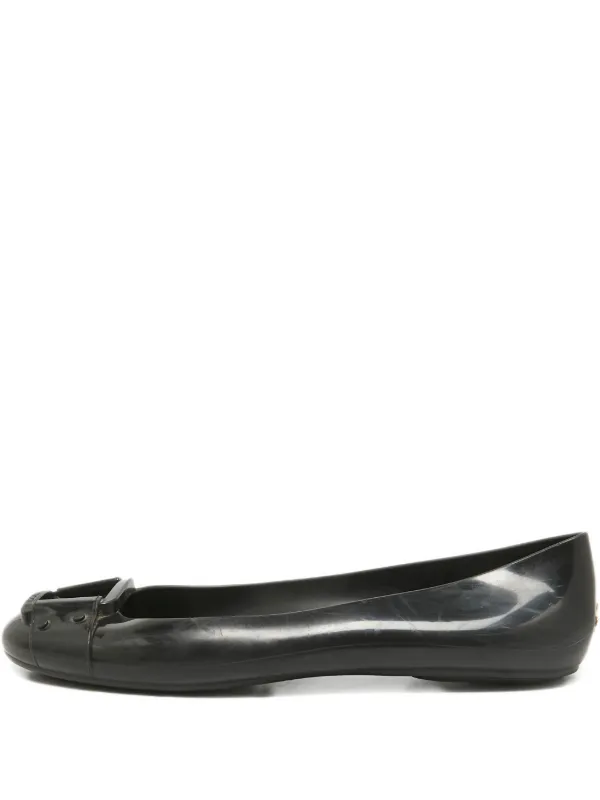 Jimmy Choo Pre-Owned 2024 バックル フラットシューズ | ブラック
