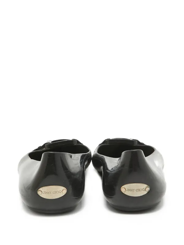 Jimmy Choo Pre-Owned 2024 バックル フラットシューズ | ブラック