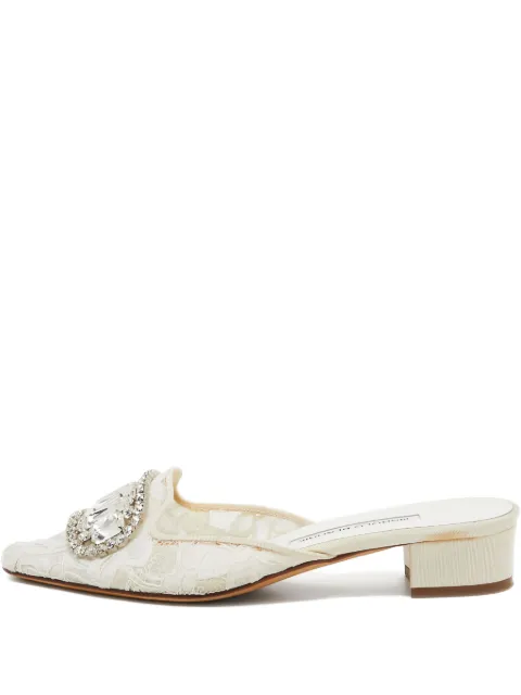 Manolo Blahnik pre-owned 35mm lace mules