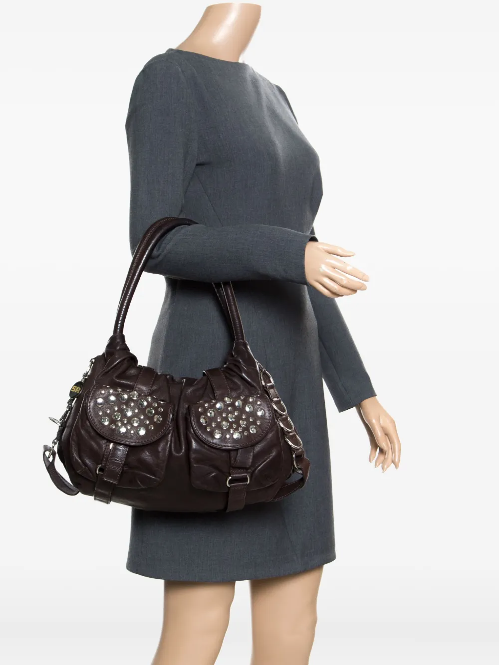 Sonia Rykiel Pre-Owned leather studded shoulder bag - ブラウン Sonia Rykiel Pre-Owned leather studded shoulder bag - ブラウン