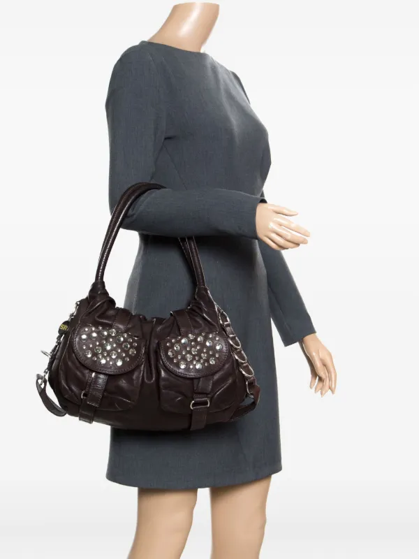 Sonia Rykiel Pre-Owned スタッズ ショルダーバッグ | ブラウン