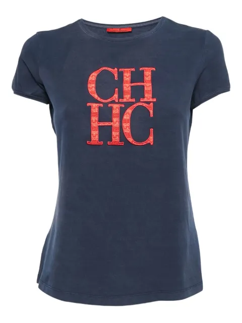 Carolina Herrera Vintage logo-embroidered T-shirt 