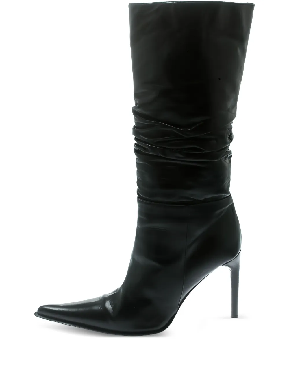 Le Silla 100mm ruched leather boots | Black | Image 1
