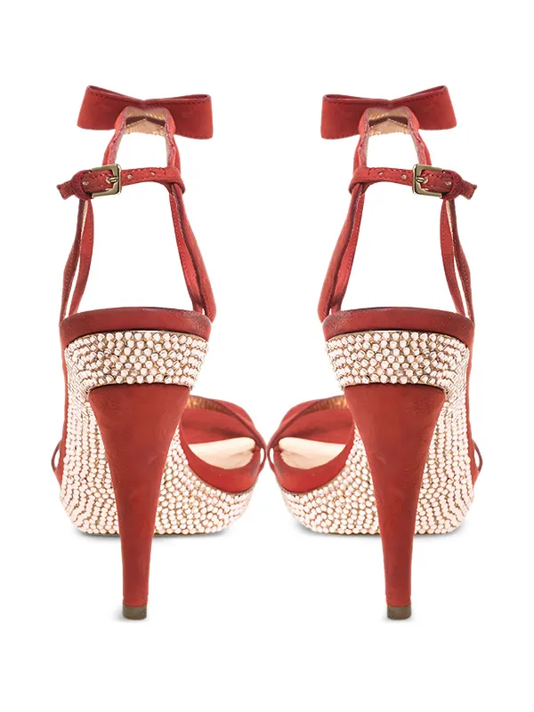 Sergio Rossi Vintage ラインストーン サンダル | レッド | FARFETCH JP