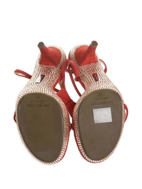 Sergio Rossi Vintage ラインストーン サンダル | レッド | FARFETCH JP