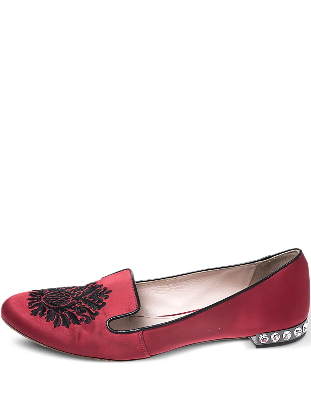 embroidered crystal pumps