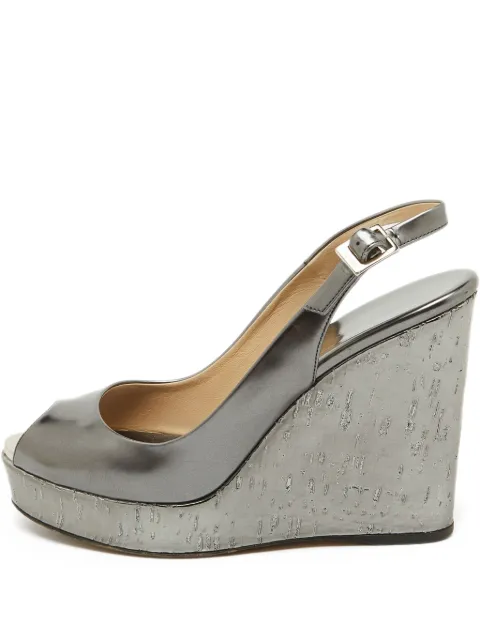 Jimmy Choo Pre-Owned 110mm leather wedge sandals