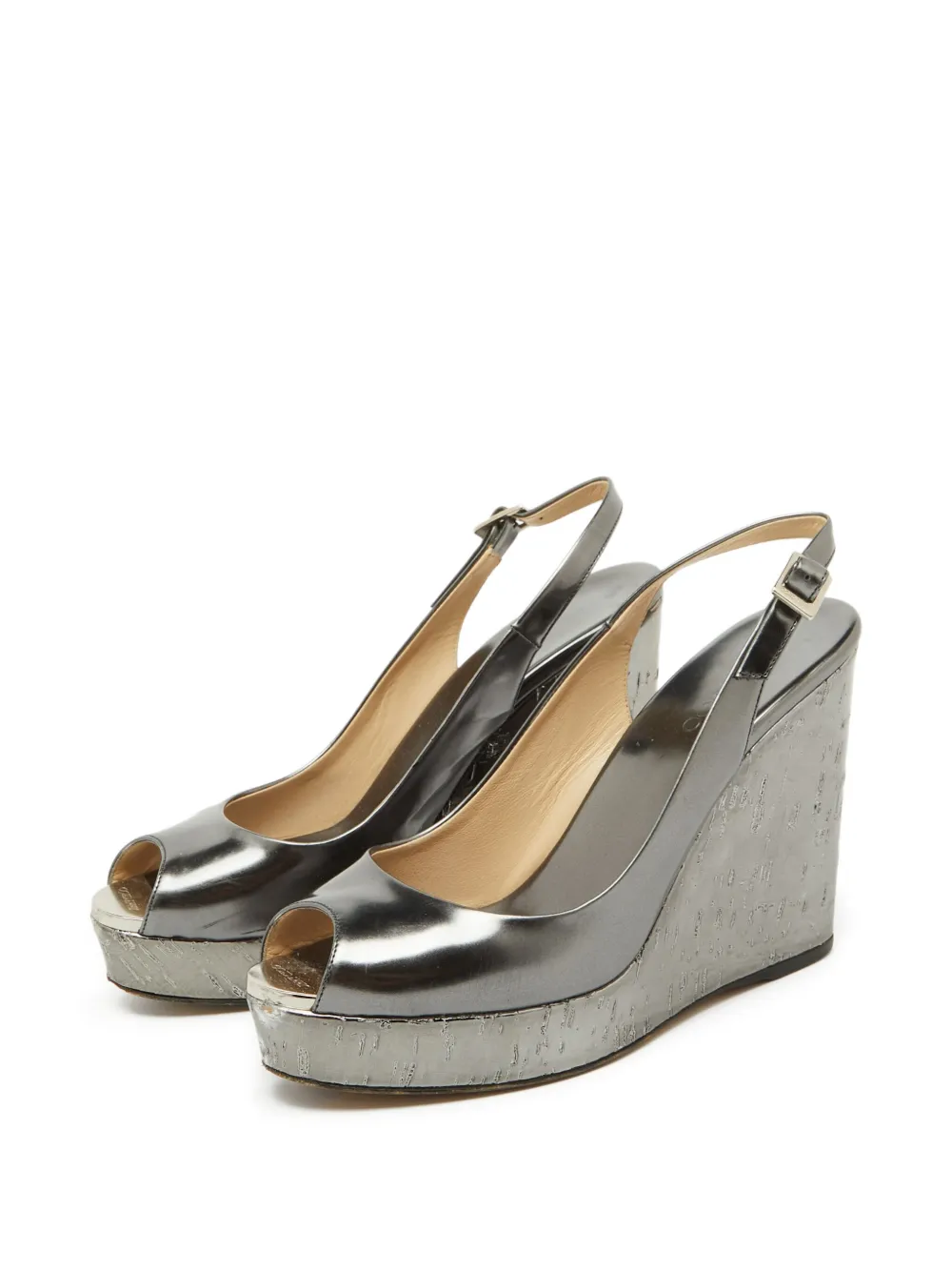 Jimmy Choo Pre-Owned 110mm leather wedge sandals | Image 2