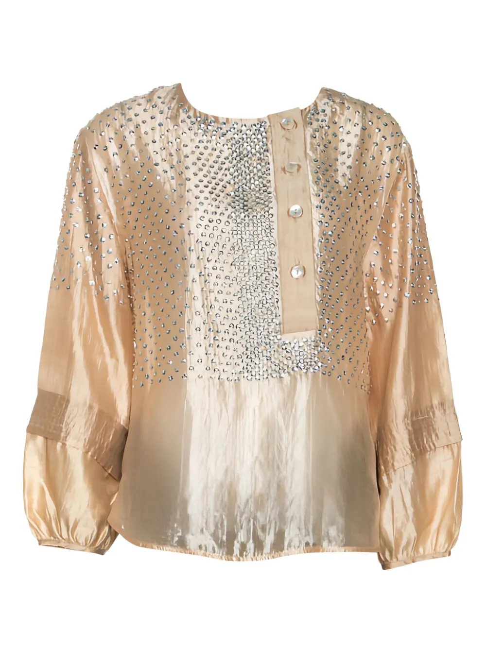 Stella McCartney Pre-Owned Blusa con maniche a palloncino e paillettes - Toni neutri