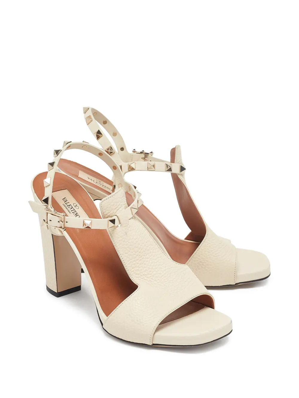 Valentino Garavani Pre-Owned 105 mm sandalen met Rockstud-details - Beige