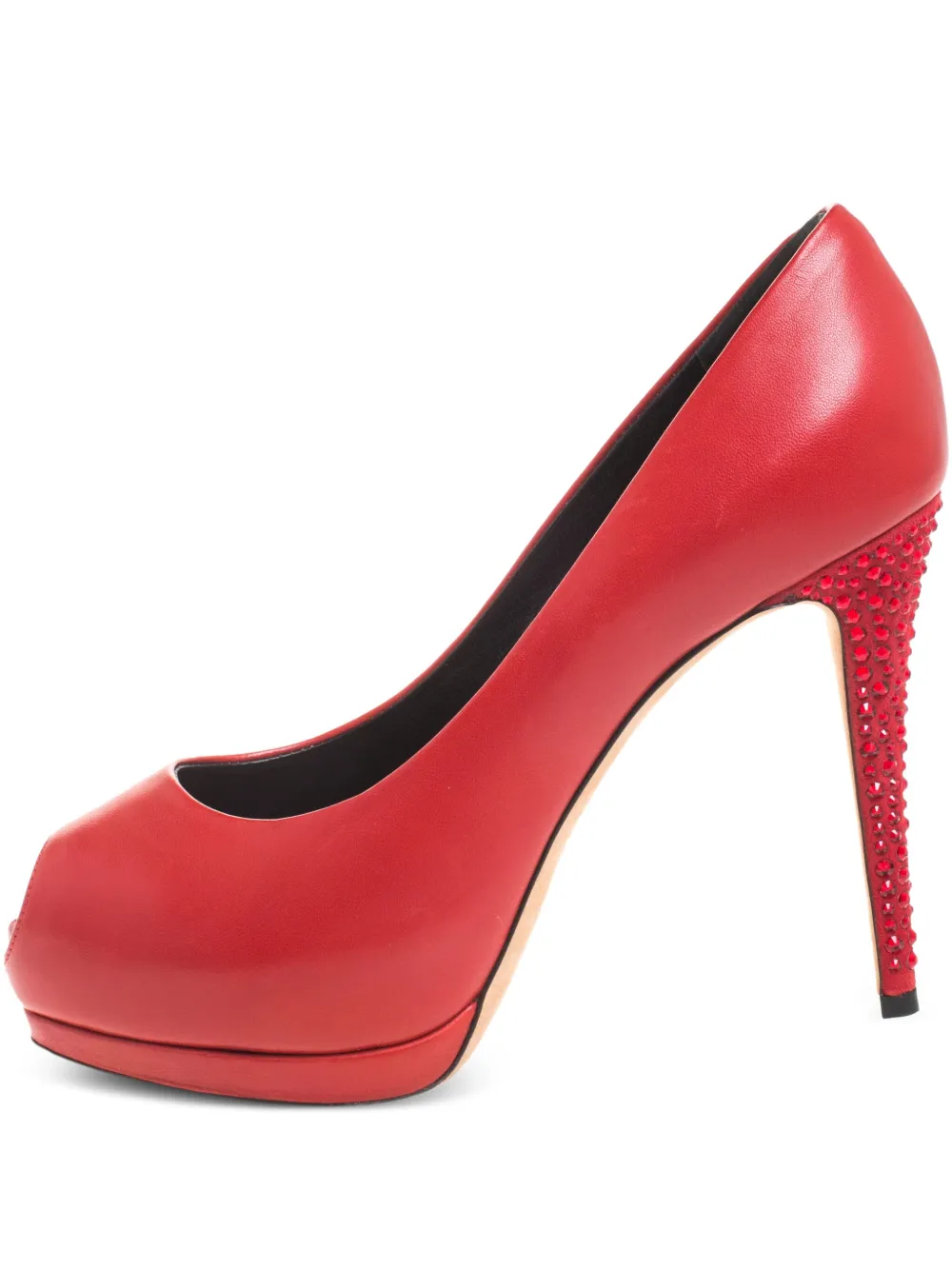 Giuseppe Zanotti Vintage pre-owned 115mm leather peep-toe pumps | Red | Image 1