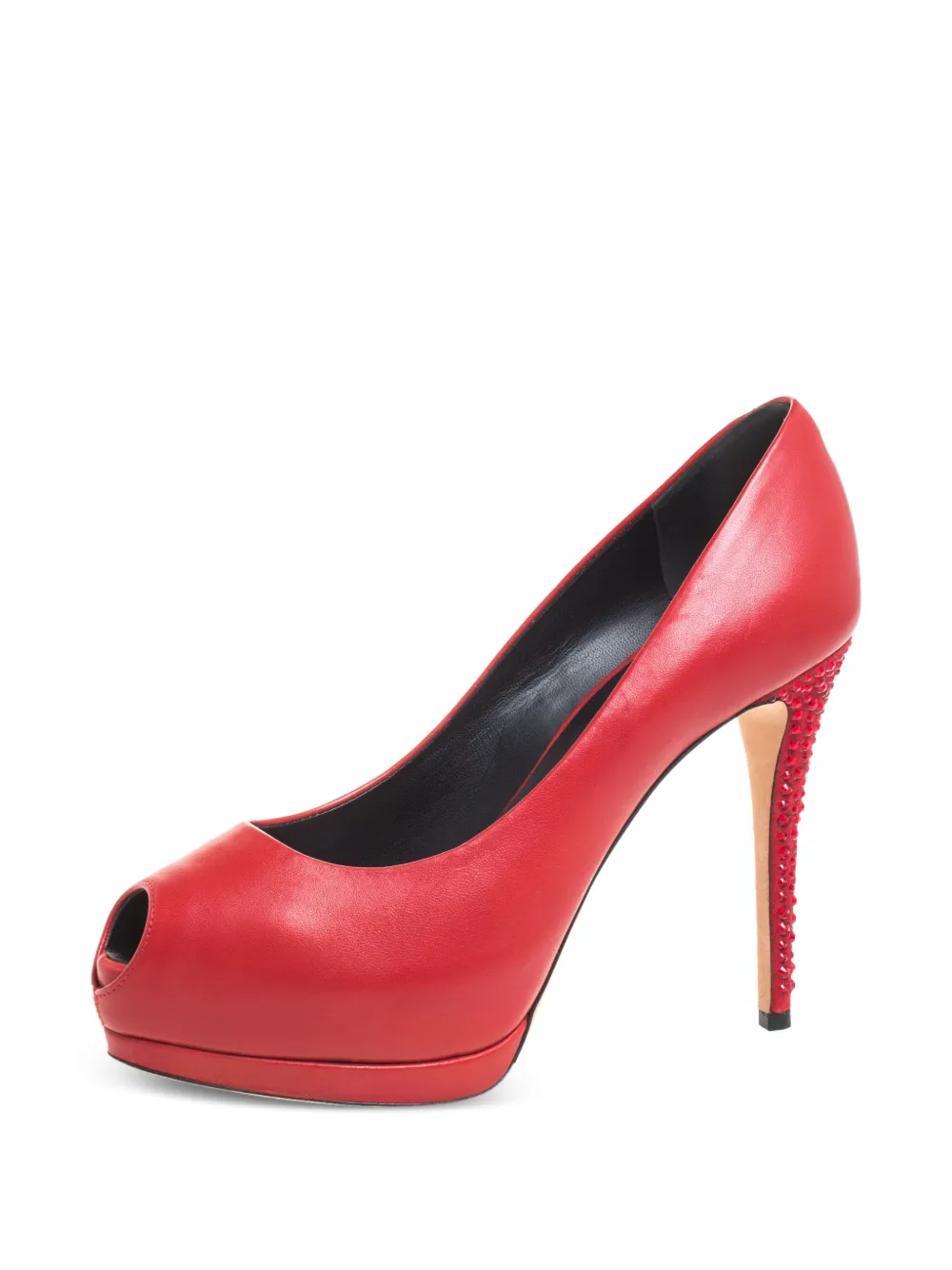 Giuseppe Zanotti Vintage Pre-owned 115 mm leren pumps met open neus - Rood