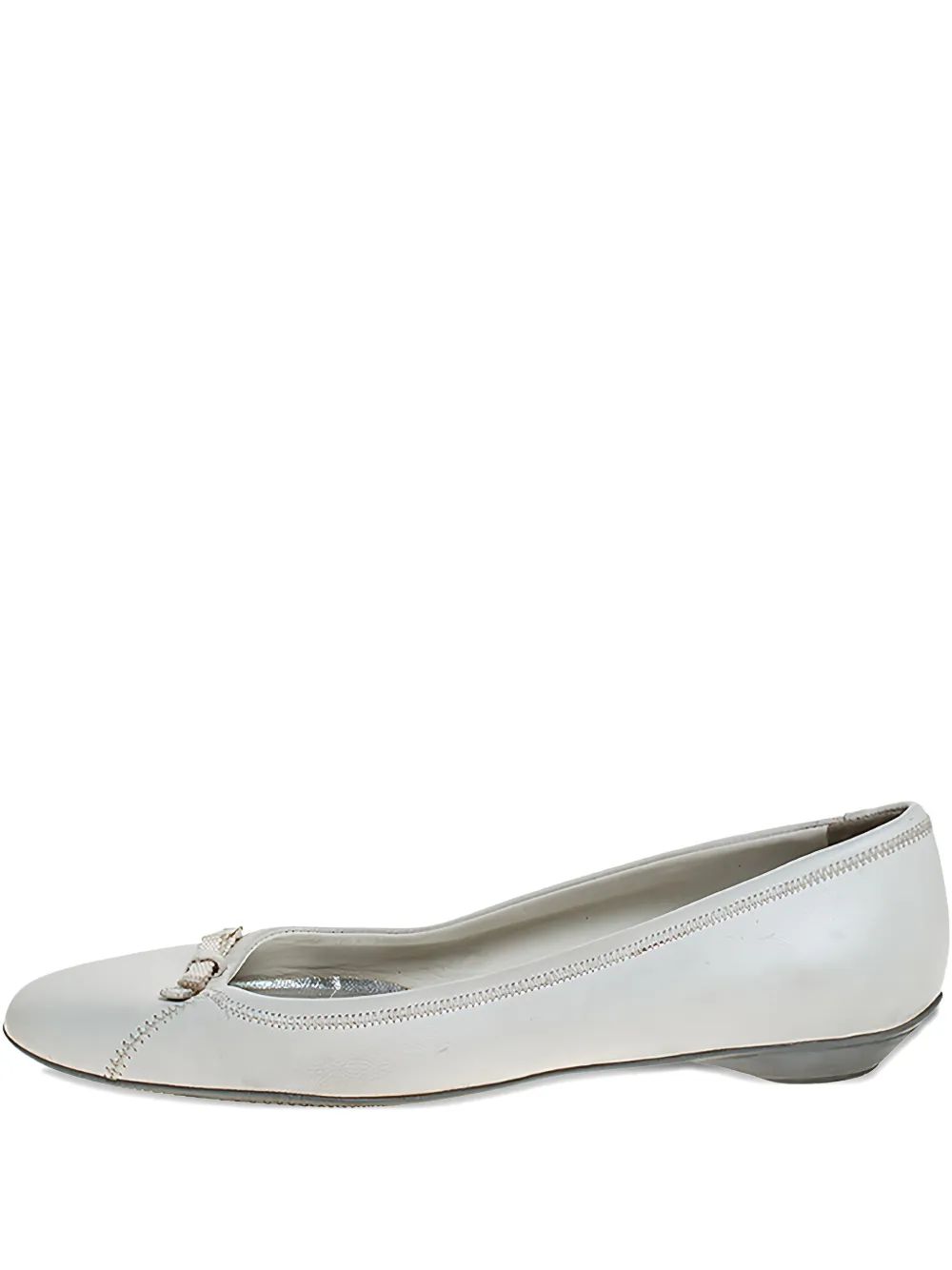 bow-detail leather ballet flats