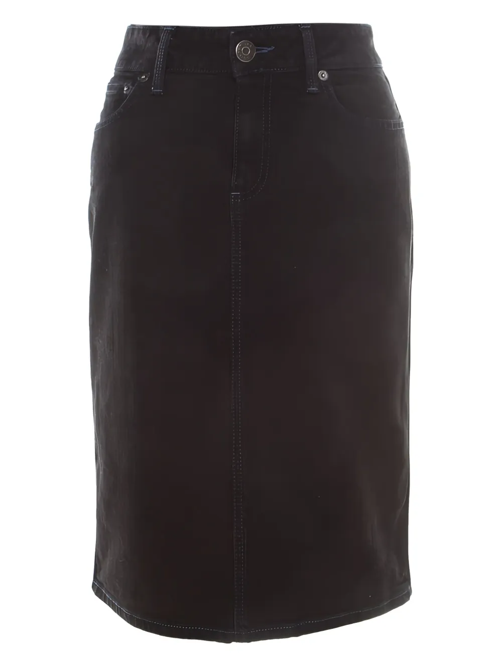 Pre-owned Marc Jacobs Vintage Denim Midi Skirt In Black