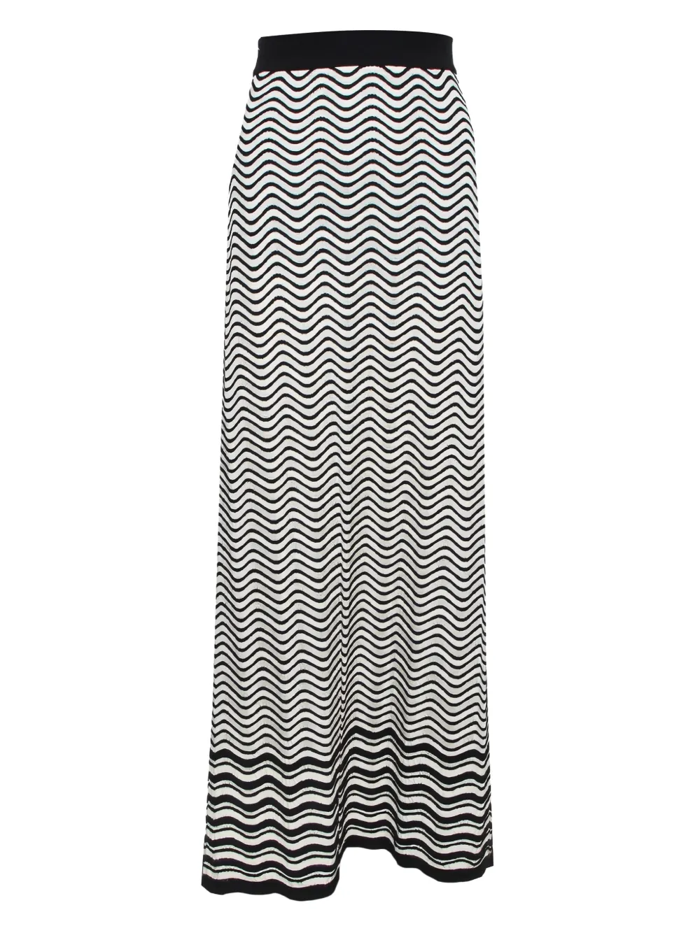 Missoni Pre-Owned ウェーブプリント ハイライズ スカート - ブラック Missoni Pre-Owned ウェーブプリント ハイライズ スカート - ブラック